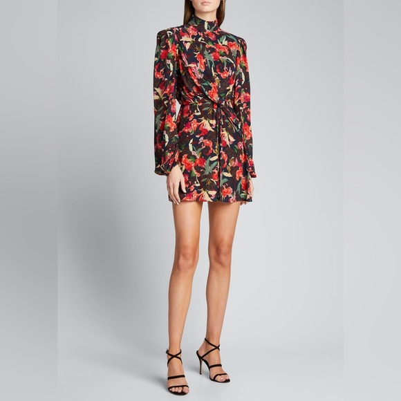 SALONI beautiful silk floral dress size 0 in pristine condition! - Picture 5 of 8